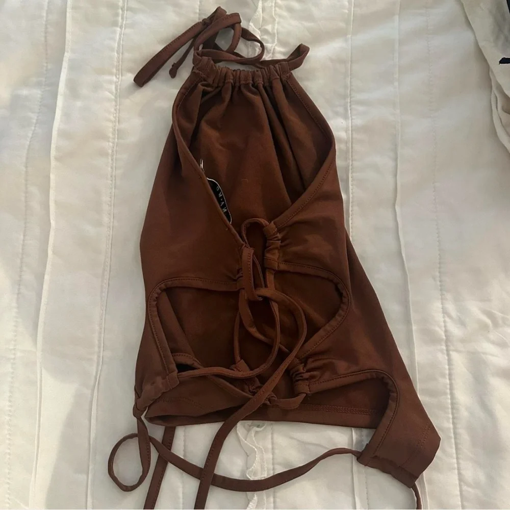 Brown Drawstring Women's Bag - Picture 2 of 3